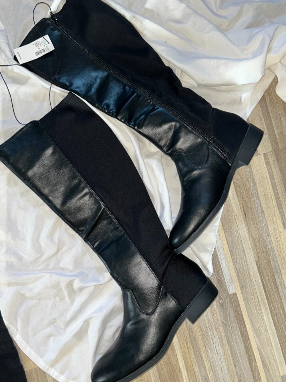 NEW womans faux leather size 9 black boots shoes womens nine